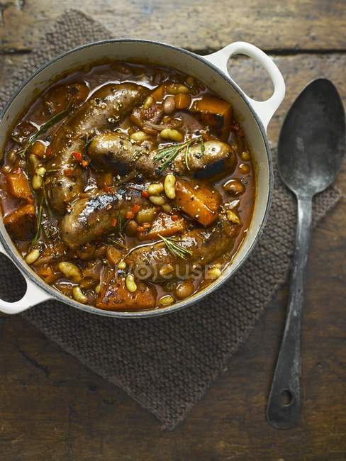 Sausage and bean stew — Stock Photo