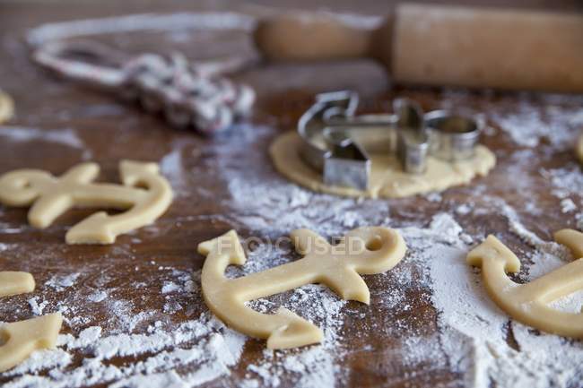 Anchor-shaped cookies — Stock Photo
