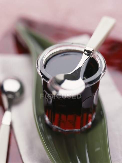 Wine jelly in glass — Stock Photo