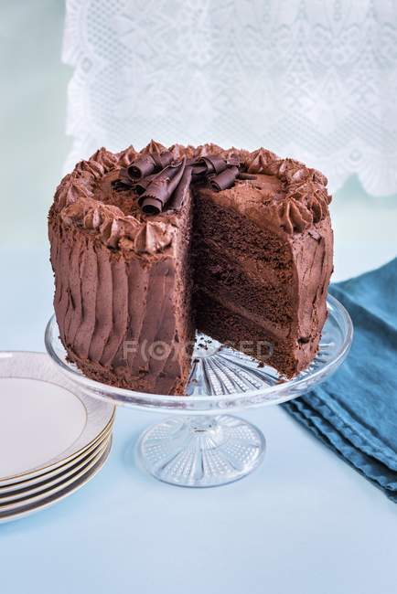 Chocolate layer cake — Stock Photo