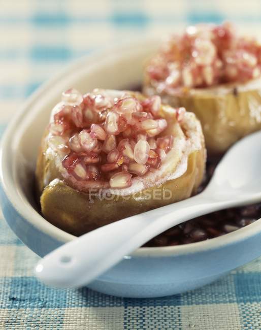 Potatoes filled with pomegranate seeds — Stock Photo