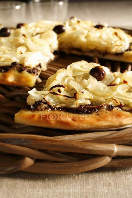 Pissaladire with olive paste — Stock Photo