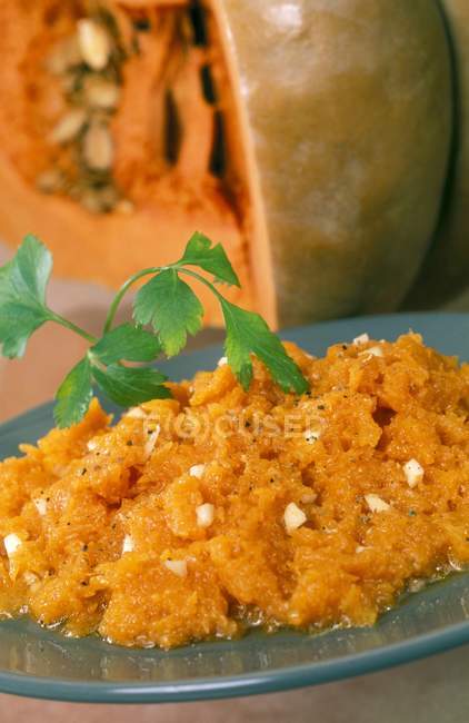 Pumpkin pure with herb — Stock Photo