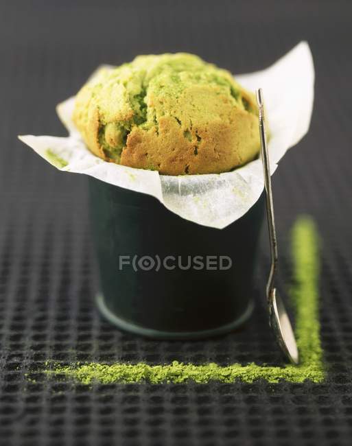 Muffin de chá verde Matcha — Fotografia de Stock