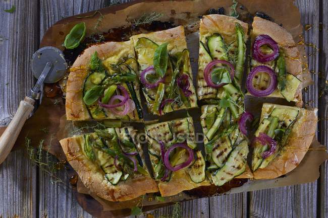 Pizza with grilled courgette — Stock Photo
