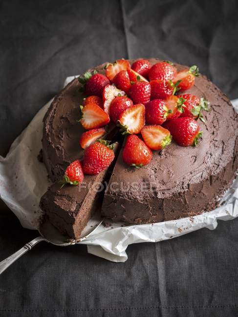 Шоколадный пирог без цветов — стоковое фото