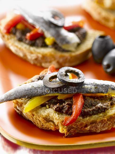 Перец открытый сэндвич — стоковое фото