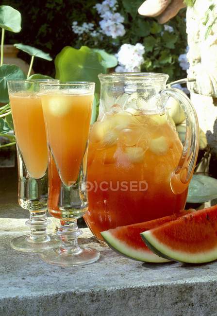Three melon cocktail — Stock Photo
