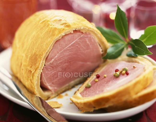 Roasted Pork in pastry crust — Stock Photo