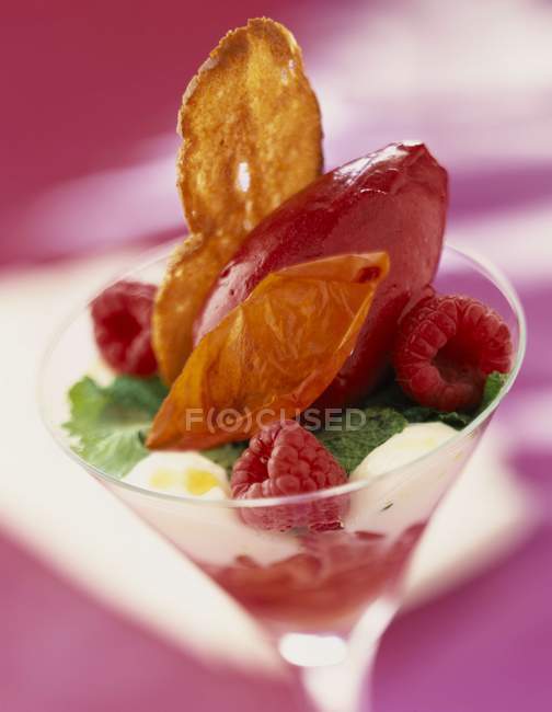 Sorbet and mint dessert — Stock Photo