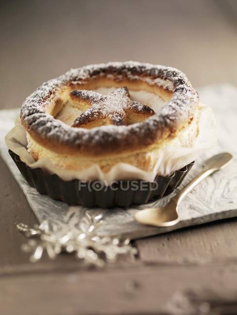 Christmas marzipan tart — Stock Photo