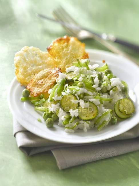 Green vegetable risotto — Stock Photo