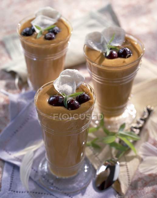 Coffee mousses with mascarpone — Stock Photo