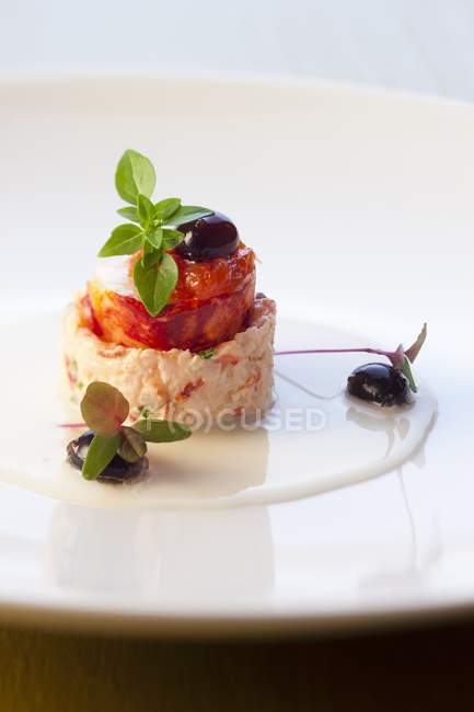 Vegetable terrine with olives — Stock Photo