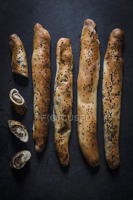 Pan relleno de champiñones - foto de stock