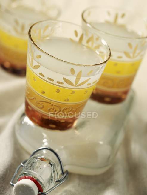 Almond soup in glasses — Stock Photo