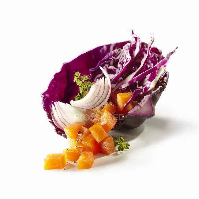 Salada de repolho vermelho — Fotografia de Stock