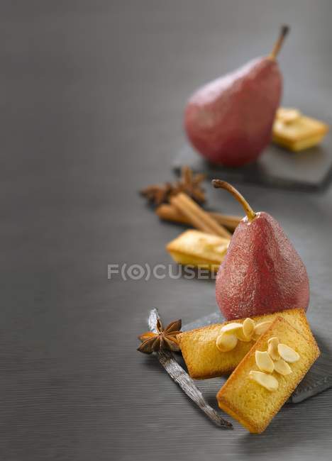 Pears  in spicy wine — Stock Photo