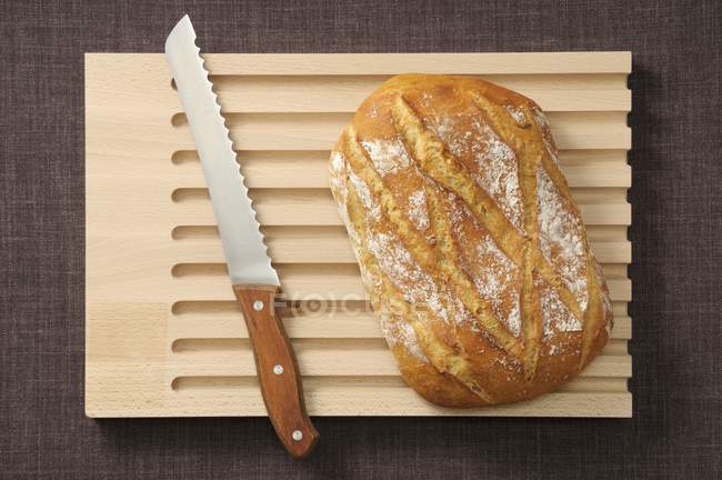 Aveyron bread on board — Stock Photo