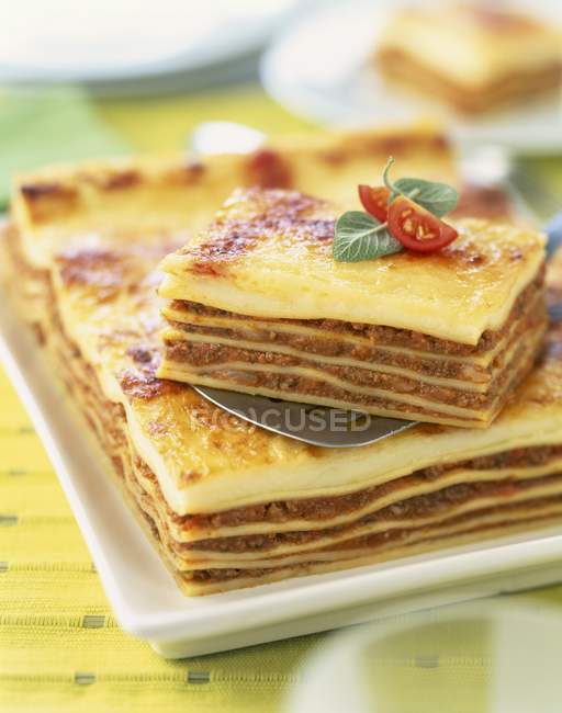 Lasagne with minced meat — Stock Photo