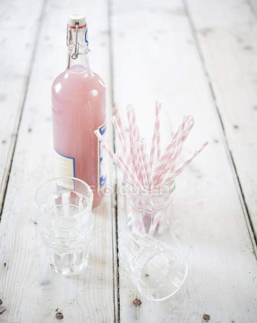 Bottle of cotton candy cordial — Stock Photo