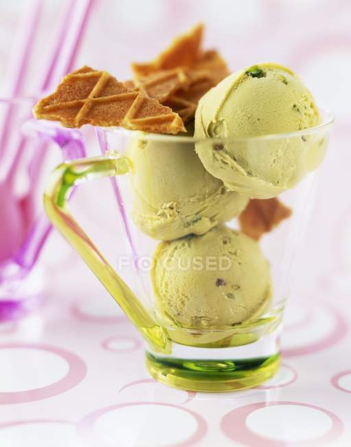 Pistachio ice cream — Stock Photo