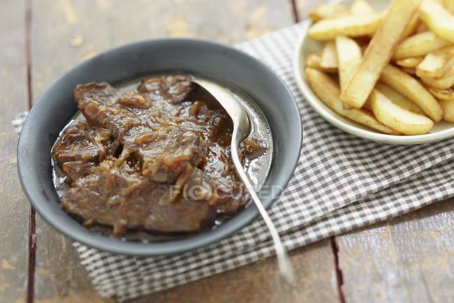 Carbonnade flamande in plate — Stock Photo