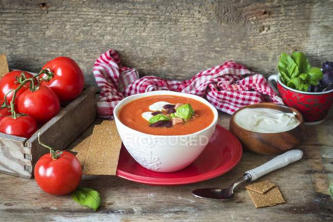 Sopa de puré de tomate - foto de stock