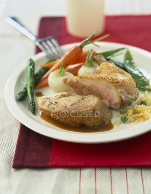 Foie gras-stuffed poultry — Stock Photo