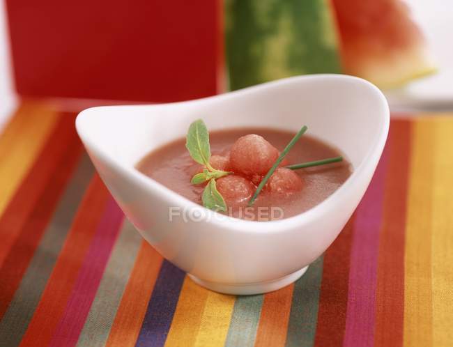 Melone und Tomaten Gazpacho — Stockfoto