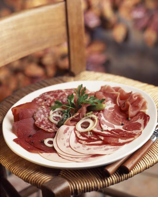 Composition of cooked meats — Stock Photo