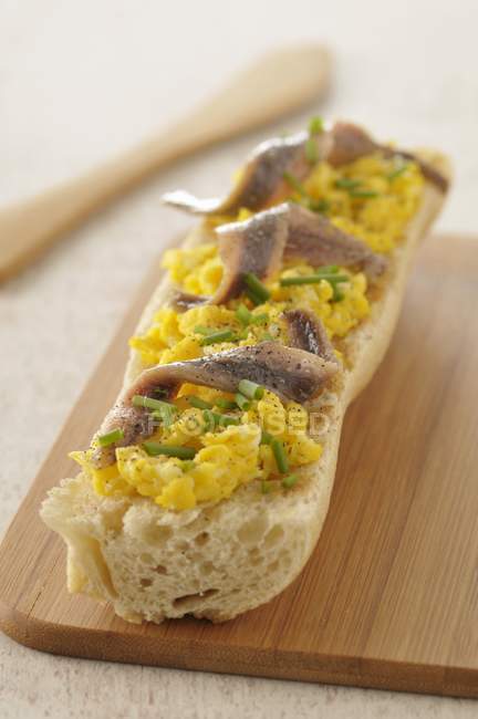 Scrambled Egg Sandwich Open Calorie Stock Photo