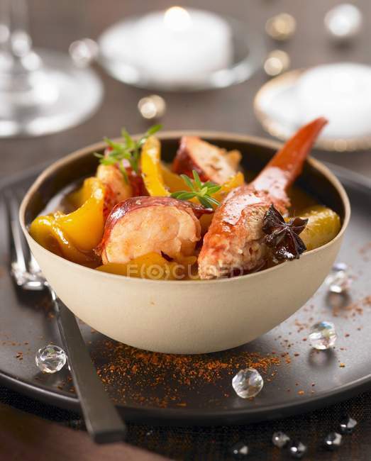 Salada de lagosta e manga — Fotografia de Stock