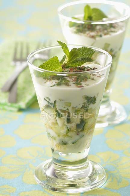 Cream with pine nuts — Stock Photo