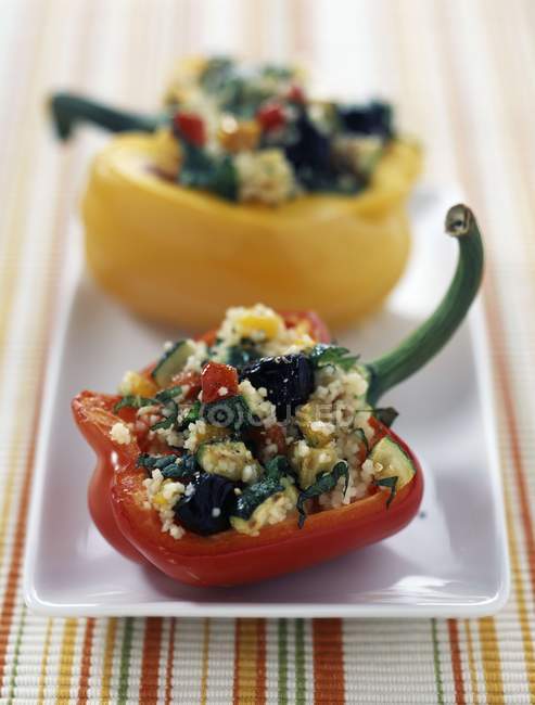 Peppers stuffed with couscous — Stock Photo