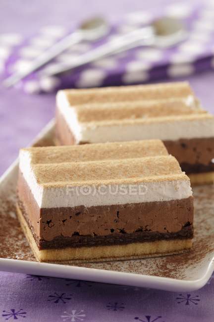 Vanille-chocolate desserts — Stock Photo