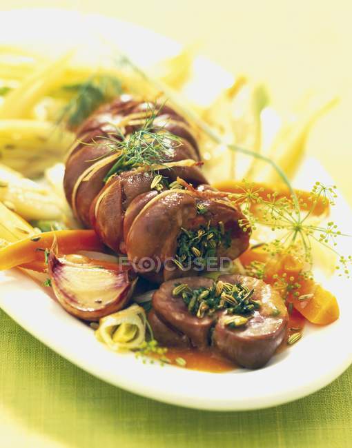 Kidney stuffed with fennel — Stock Photo