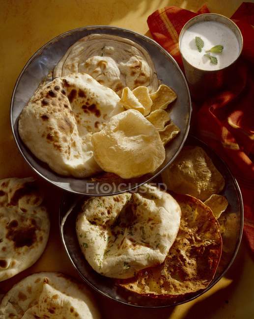 Selection of flat breads — Stock Photo