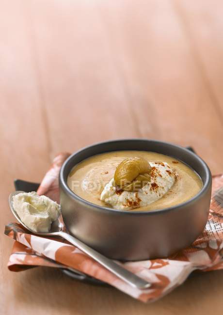 Crème de soupe aux châtaignes — Photo de stock