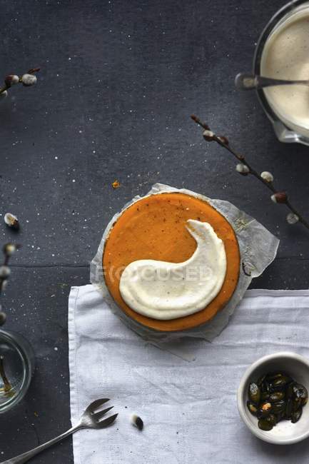 Веганский тыквенный пирог — стоковое фото
