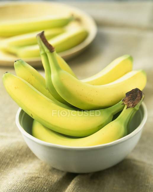 Plátanos maduros frescos en un tazón - foto de stock