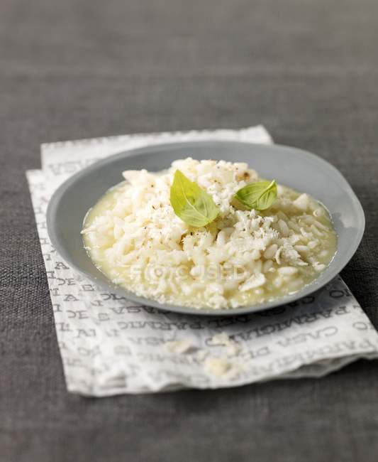 Risotto with parmesan on plate — Stock Photo