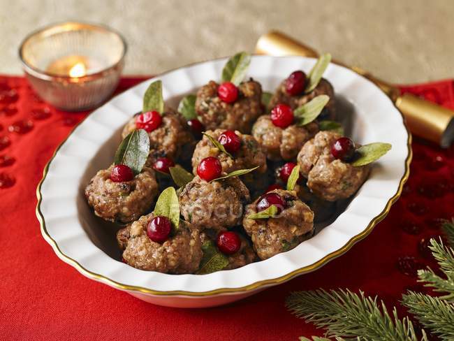 Meat Ball with cranberries — Stock Photo
