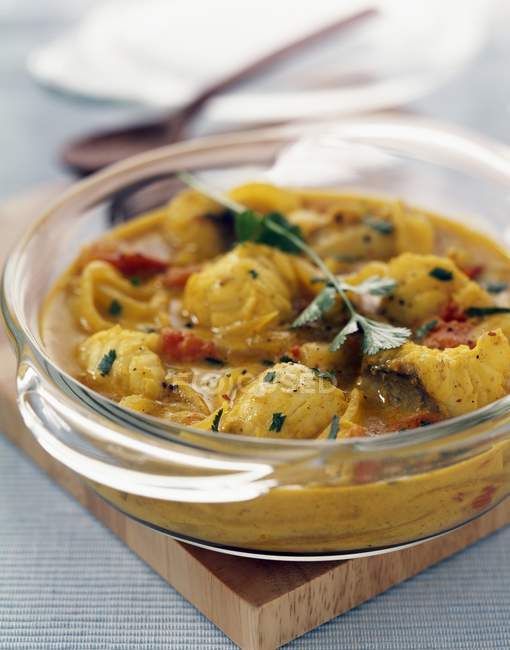 Baudroie et curry de coriandre — Photo de stock