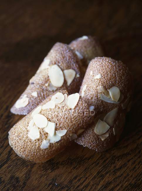 Almond Tuile biscuits — Stock Photo