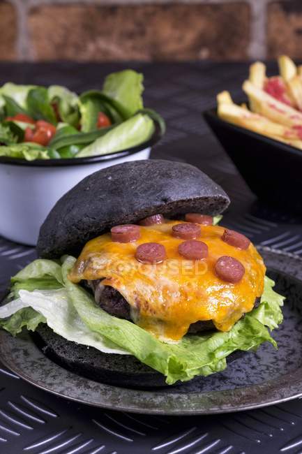 Rindfleisch-Burger mit geschmolzenem Käse — Stockfoto