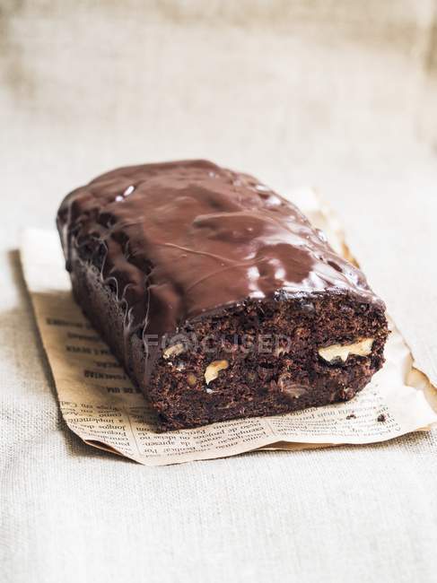 Torta al cioccolato fatta con farina di banana verde — Foto stock