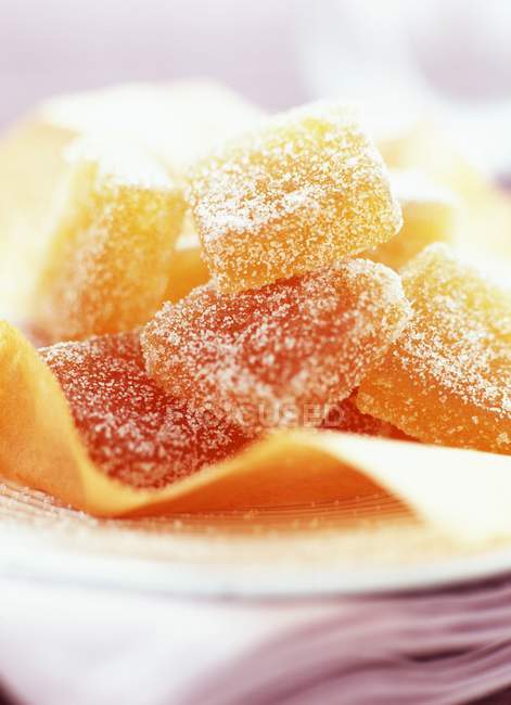 Closeup view of jellied citrus fruit — Stock Photo