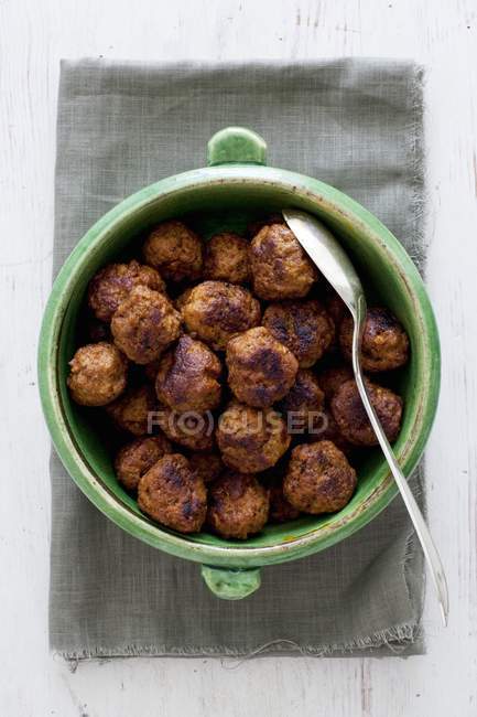 Swedish meatballs in bowl — Stock Photo