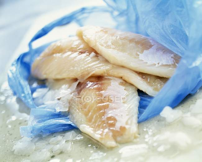 Filetes de pescado crudo - foto de stock